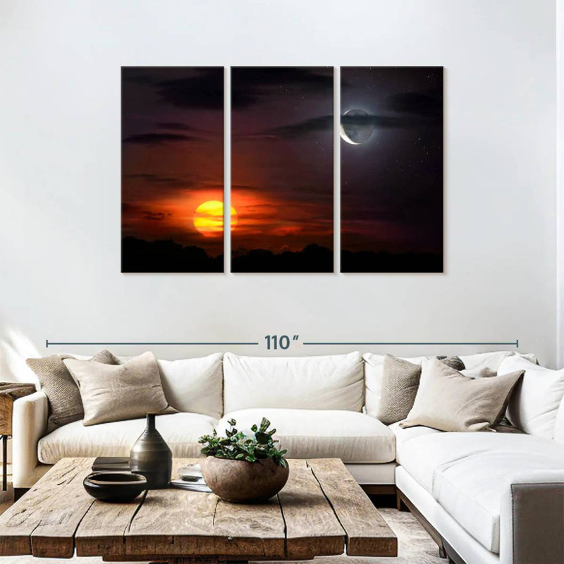 Oberle Sunset With Moon, 48" H x 74" W