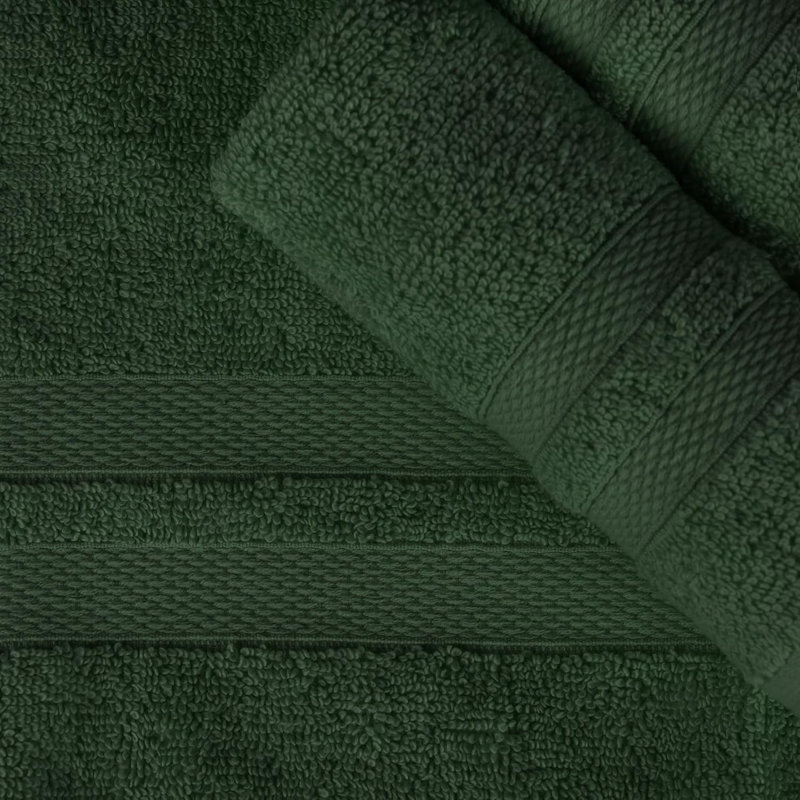 Ensemble de serviettes 3 pièces 100% coton Charie, Vert forêt