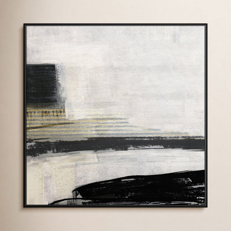 «La Bande I Print» par Sally Swatland, Cadre flottant noir, H 41,5 po x l 41,5 po