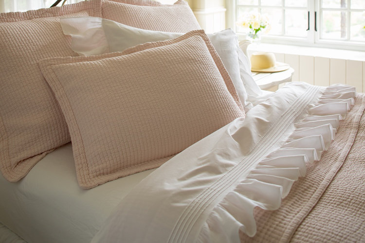 Hudson Stripe Cotton Blend No Sham Set, King, Petal