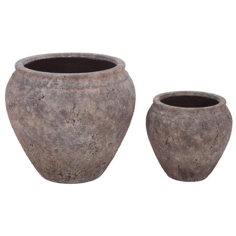 Ramsey Planter Pot, 14.2 x 14.2 x 13, Antique Brown