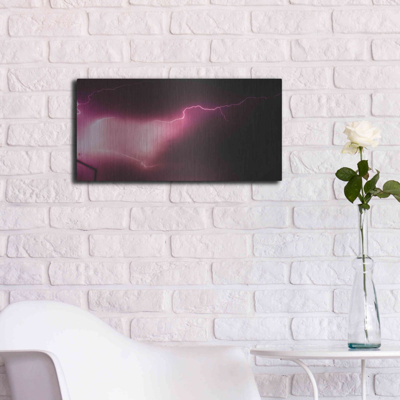 «Orchid Lightning» par Inconnu, Art mural en métal, H 12 po x l 24 po