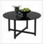 Table basse ronde 35,5 po noir, table basse transparente