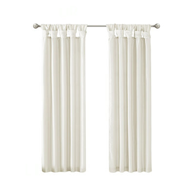 Twist Tab Lined Window Curtain Panel Pair For Enhanced Privacy And Elegant Drapability, 50X84 Inch