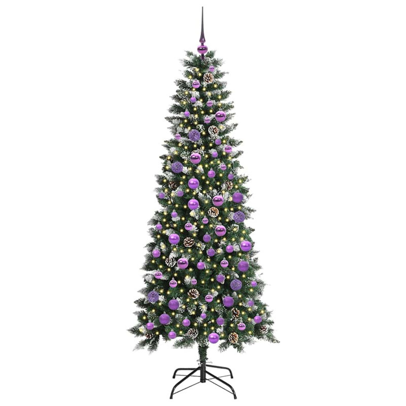 Artificial Christmas Tree with 300 LEDs Green, Purple, 5.91' H