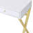 White & Gold Vanity With Rectangular Look, Crystal Handle, Metal Frame, Included Mirror Jewelry Tray, 2 Storage Drawers Finish Desk Center Glide