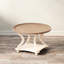 Table basse ronde de style campagnard avec finition faite à la main, table basse rustique à plateau en bois pour une épaisseur supplémentaire, table d'appoint avec rangement pour le salon, petite place, blanc, cercle