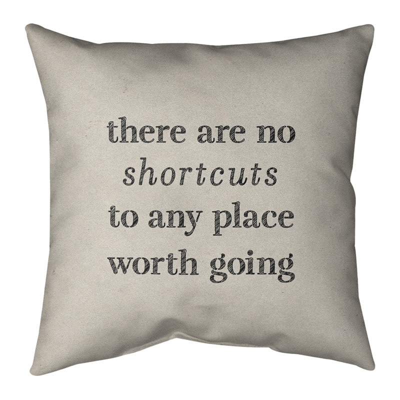 Coussin de cotations à l’écriture, 18 po x 18 po, Blanc / Noir