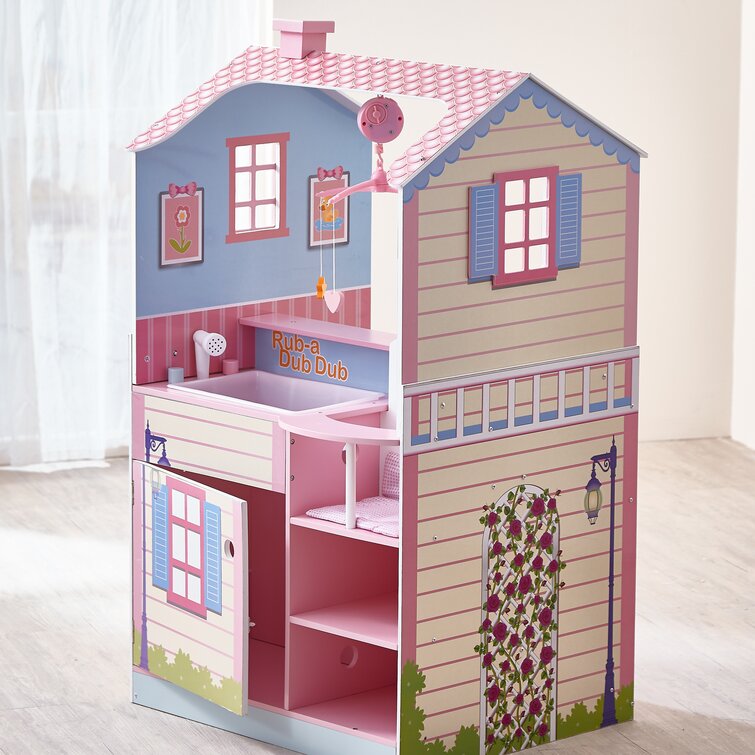 ROFITALL Vintage Wooden Dollhouse For Kids With Furniture Accessories For  Birthday And Christmas ,Brick Red & Reviews