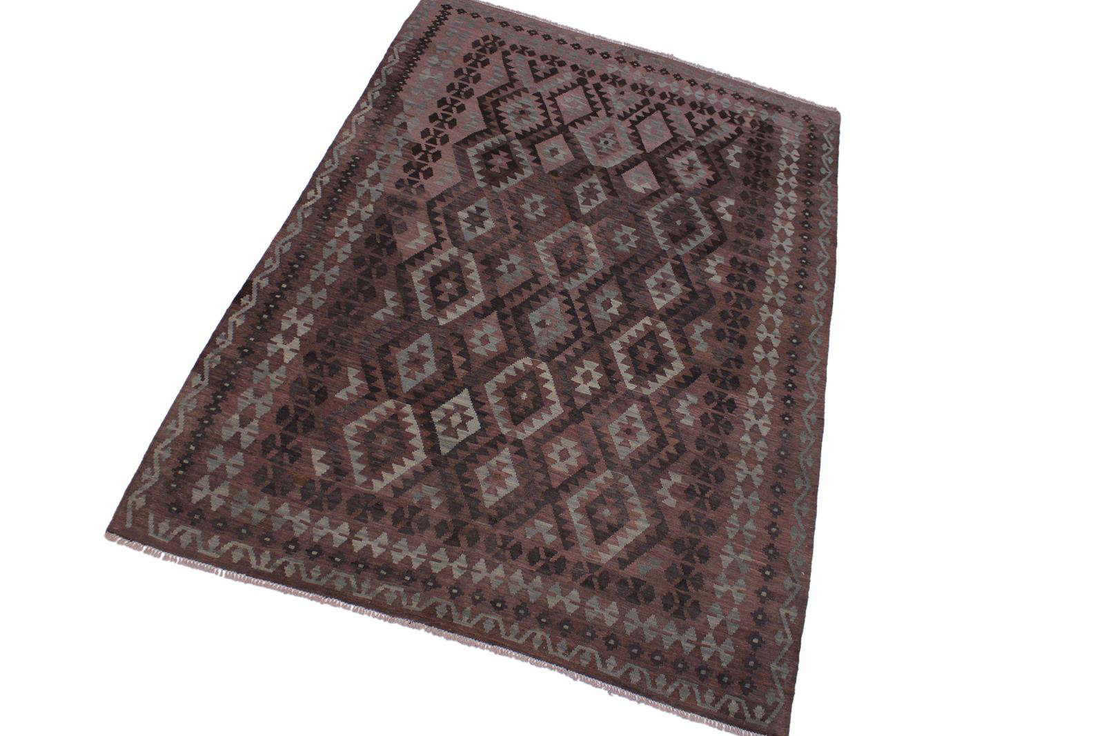 Isabelline Madee Geometric Handmade Rectangle 6'9" x 9'7" Wool Area Rug ...