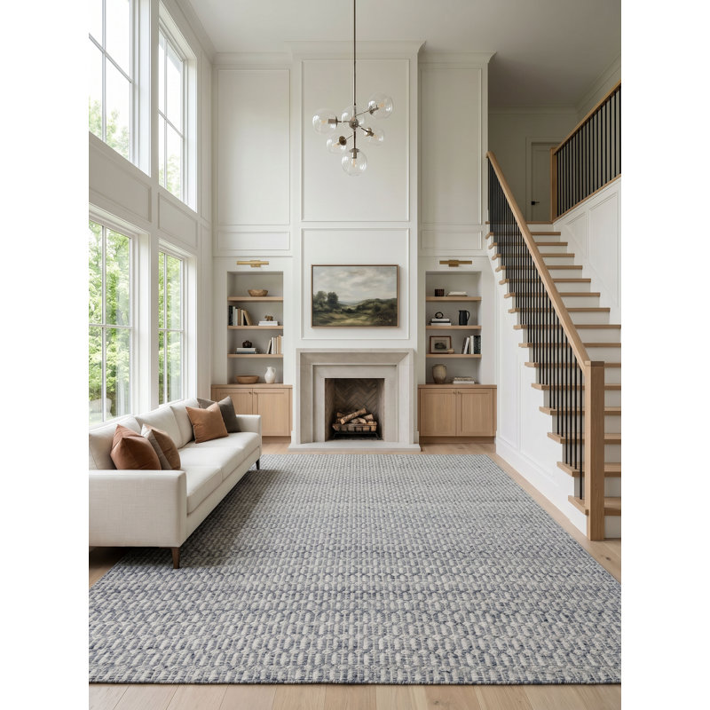Mantra Geometric Area Rug in Gray, Rectangle 5' x 8'