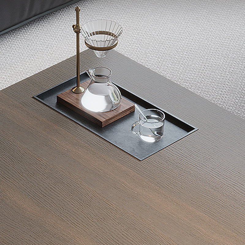 Table basse luxueuse de style italien., H 11,8 po x L 35,4 po x l 35,4 po, Brun