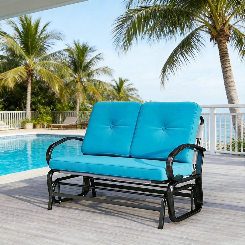 Causeuse de jardin à bascule pour 2 personnes, banc oscillant d'extérieur