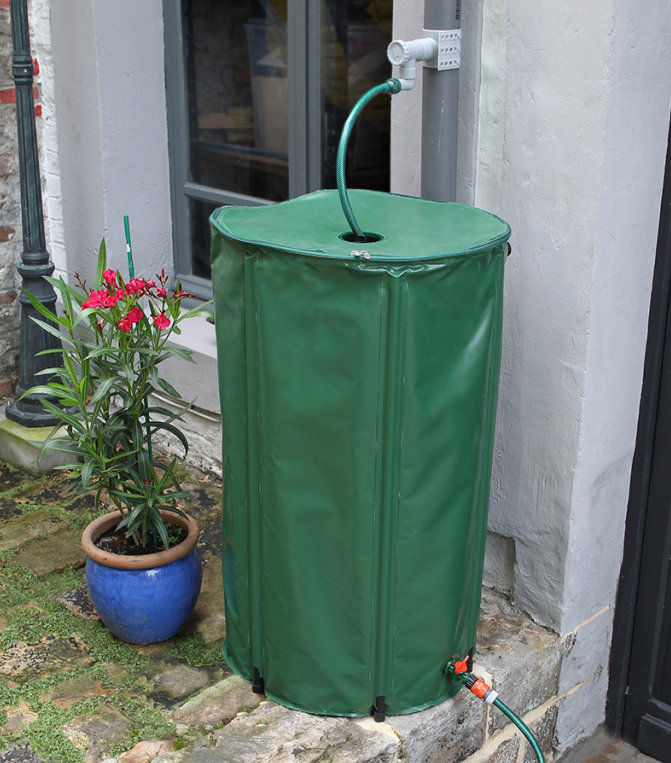 Nature Collapsible Water Butt, 80 cm H x 80 cm W x 80 cm D