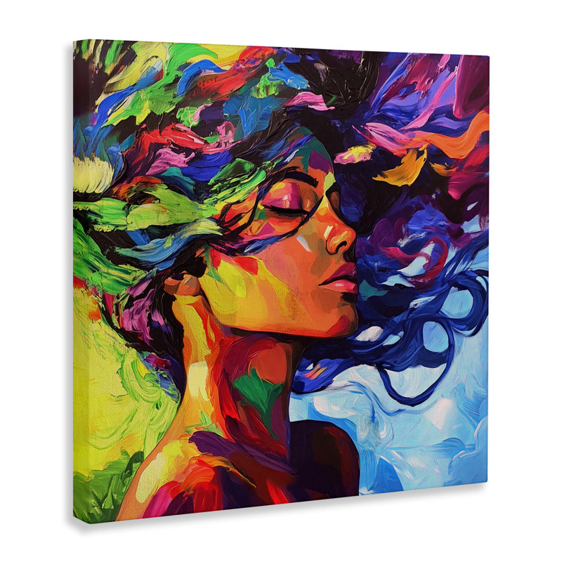 Tourbillon de couleurs sur toile, design par Svetlana Aleynikova, H 36 po x l 36 po