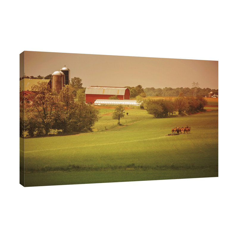«Fall Farm», toile tendue par Aledanda, H 16 po x l 24 po x P 1,5 po