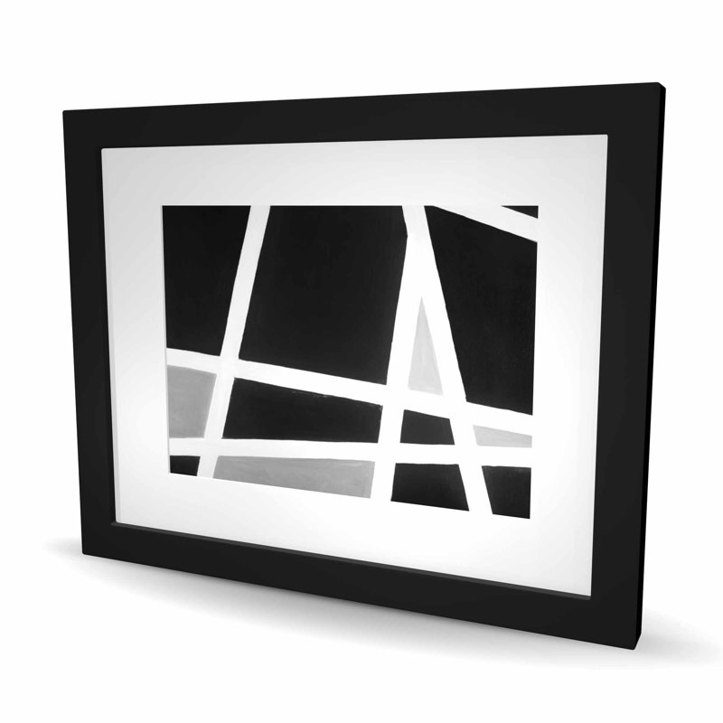 Lignes abstraites noires et blanches | Impression encadrée monochrome