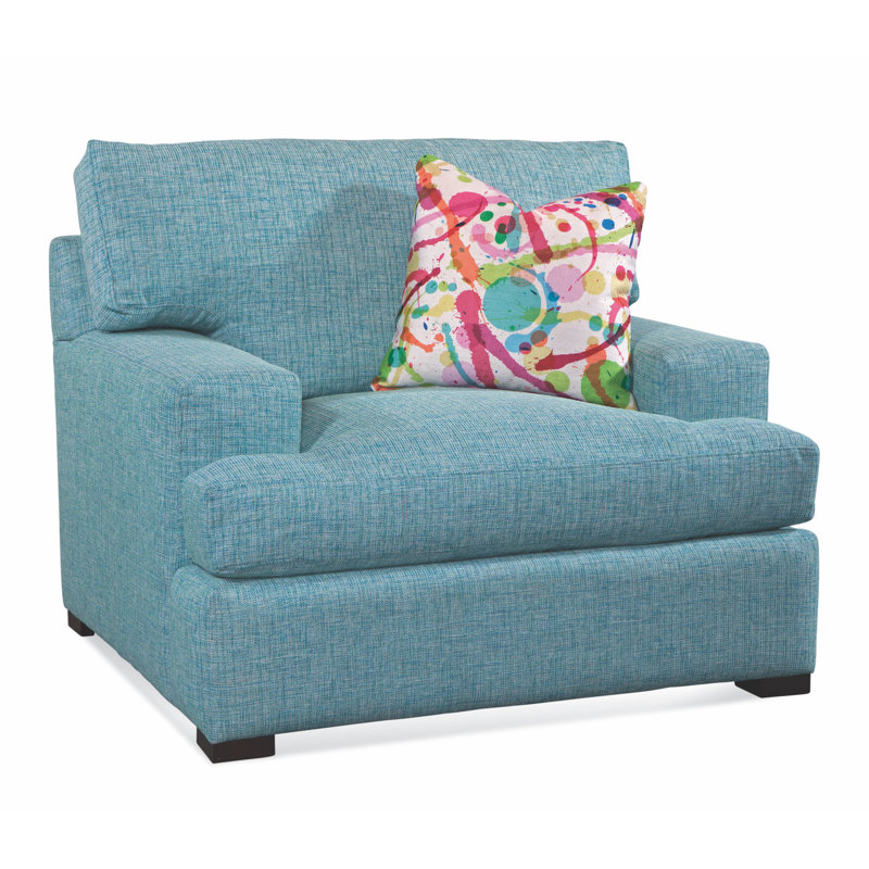 Cambria Chair, Light Blue Performance Fabric; 0851-55, Frost White