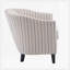 Fauteuil demi-tonneau rembourré à rayures