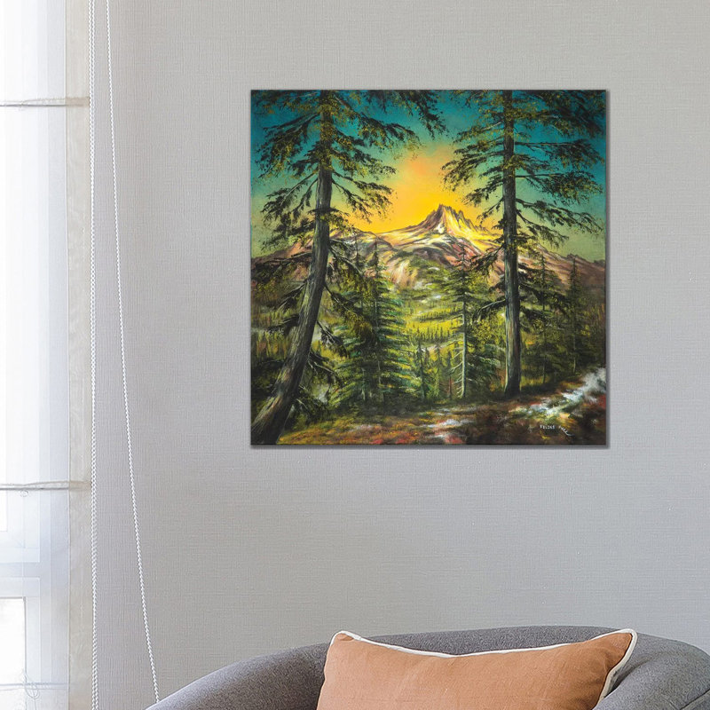 Mountain Glow 1 Piece Painting on Canvas, 66.04 cm H x 66.04 cm W x 1.91 cm D, Wrapped Canvas
