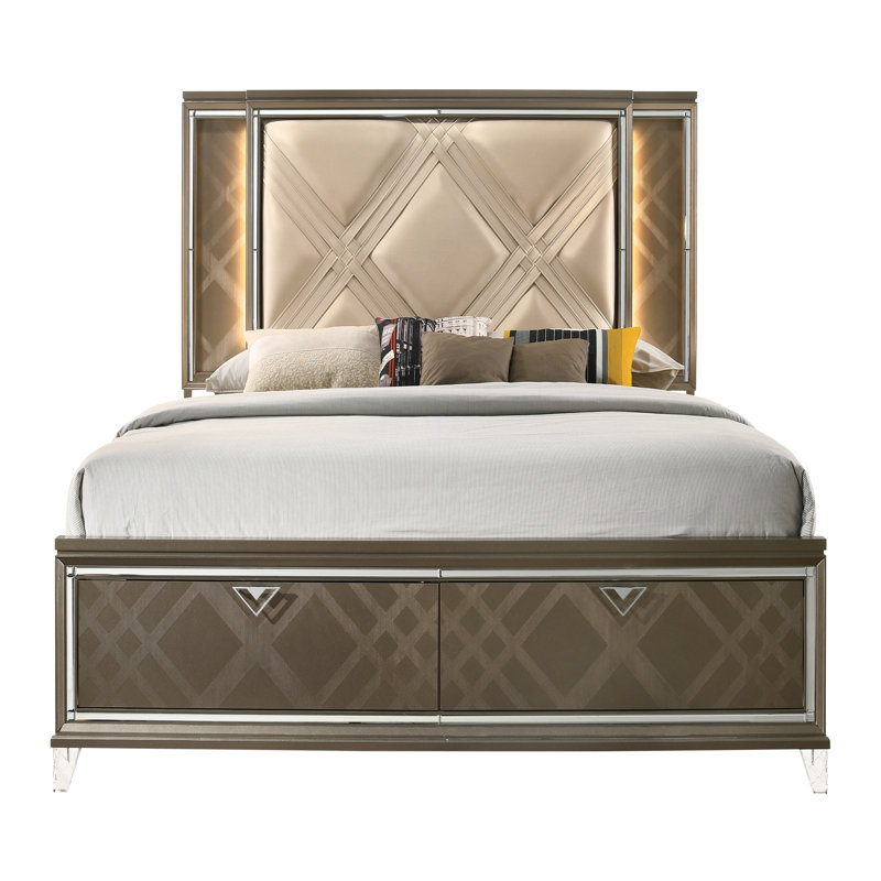 Lit rangement avec lumière DEL Livonia, Grand