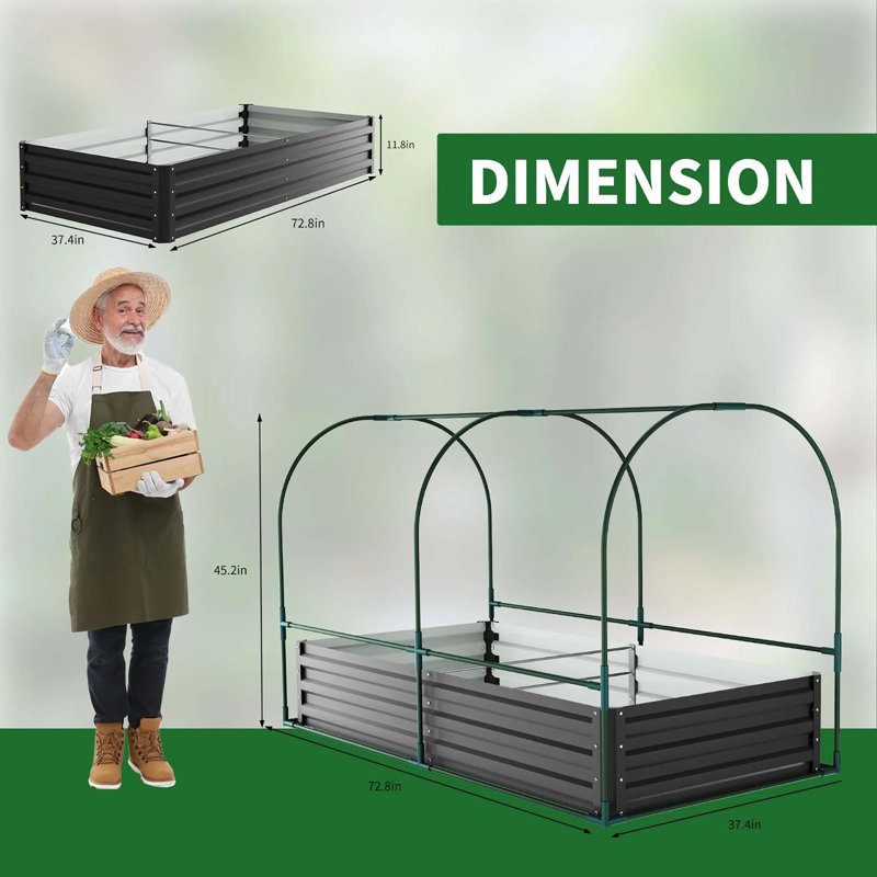 Portable Greenhouse Or Net Cover With Raised Garden Bed, Protecting Plant From Cold Or Insects