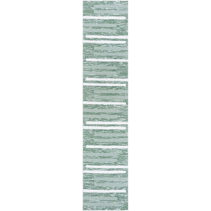 Cotton Abstract Indoor Rug, Runner 2'7" x 12'