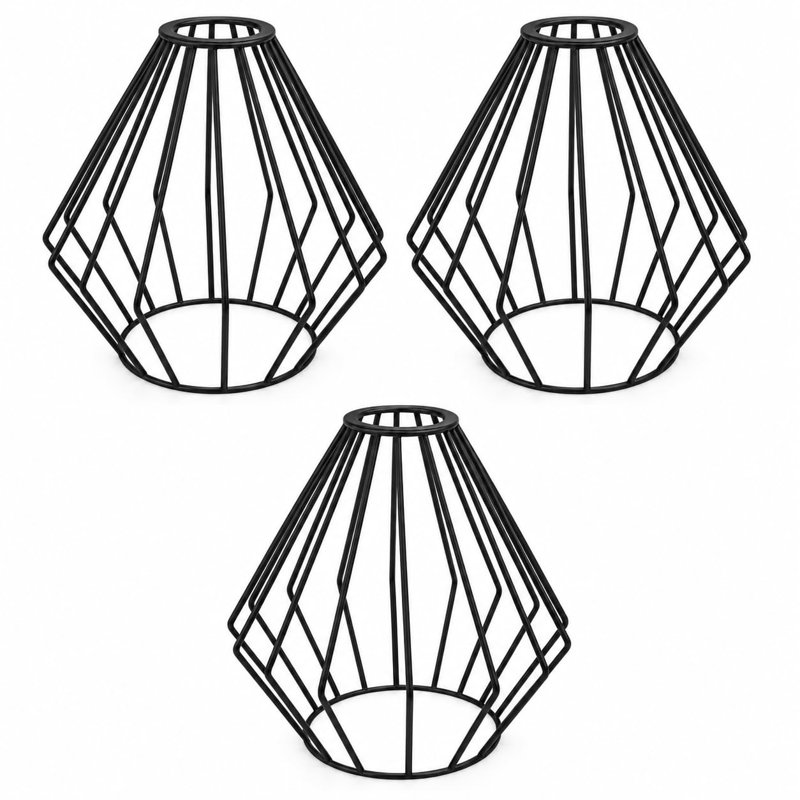 5.31 in. H Metal Diamond Pendant Shade, Pack 3