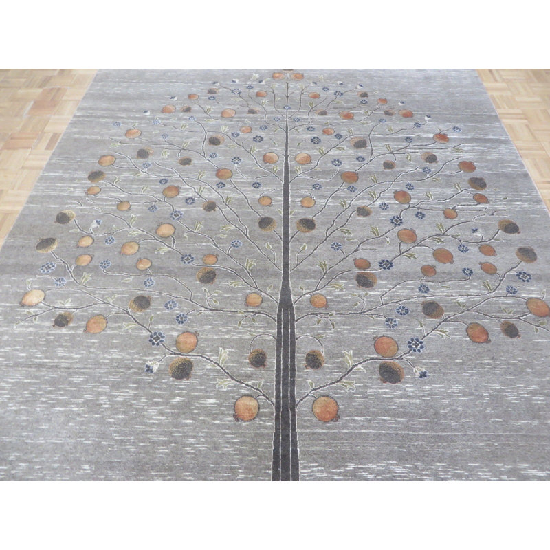 Tapis de la surface en soie 8 pi 2 po x 10 pi 3 po one-of-kind à la main noué la Becker
