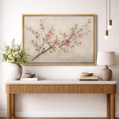 "Soft Spring Blossom Branch", images de chambre à coucher, impression sur toile encadrée