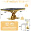 Ensemble de 7 magnifiques tables de salle à manger en faux marbre et or avec 6 chaises blanches Boucle-1083911901-1083911905-1083911900