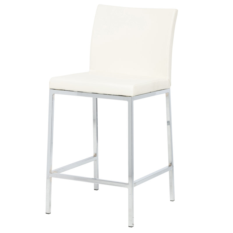 Kunze Jersey Bar & Counter Stool, White, Bar Stool (29.5" Seat Height)