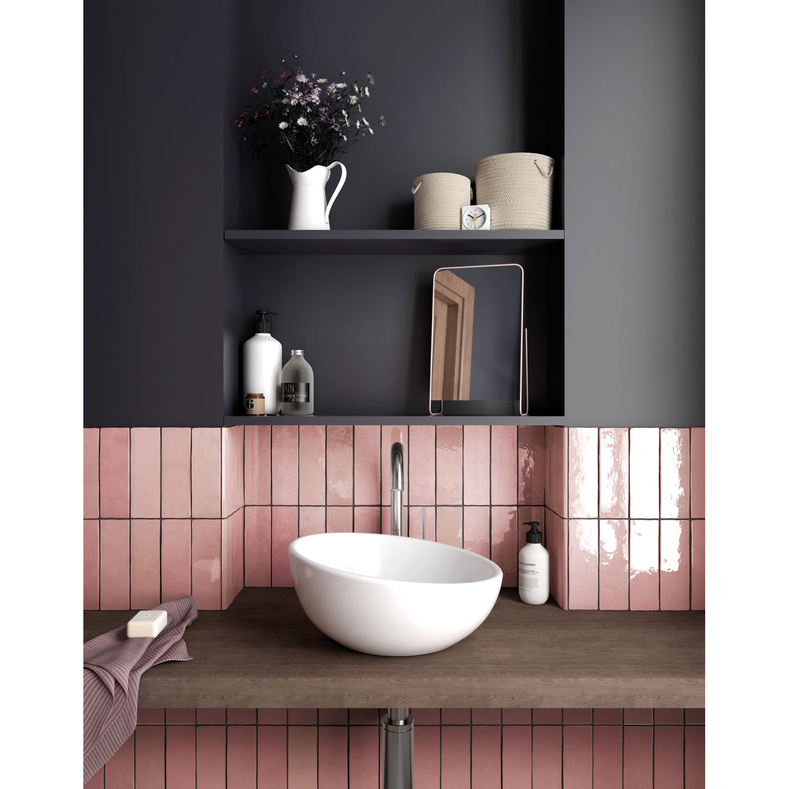 Cloe 2.5" x 8" Ceramic Tile, Pink
