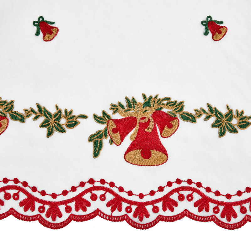 Christmas Golden Bell Decor Rod Pocket Kitchen Tier Curtains (Set of 2), 28" W x 24" L