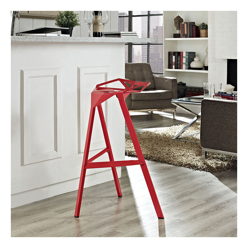 Tabouret de bar empilable Modway, Rouge