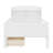 Wood Platform Bed With Built-In LED Light, Multi-Functional Headboard, Guardrail And 2 Drawers-1324353536