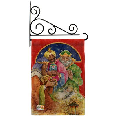 Three Kings Gifts Winter Nativity Impressions Decorative 2-Sided Polyester 19 x 13 in. Garden Flag -  Breeze Decor, BD-NT-GS-114104-IP-DB-03-D-US13-AL