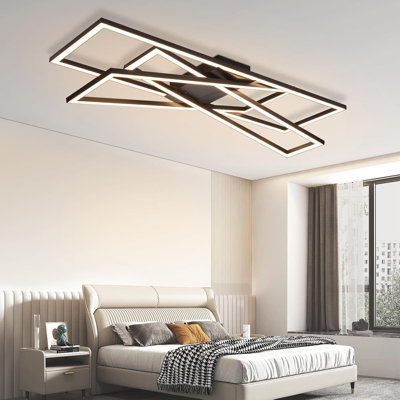 Ceiling lamp LED ceiling light bedroom - black 45W living room lamp dimmable bedroom lamp with remote control modern design living room hallway lamp metal ceiling lamps for kitchen dining room