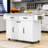 Okeima Kitchen Island Cart with Drop Leaf, Spice and Towel Racks, Trash Can Storage and Rolling Wheels-1640161943