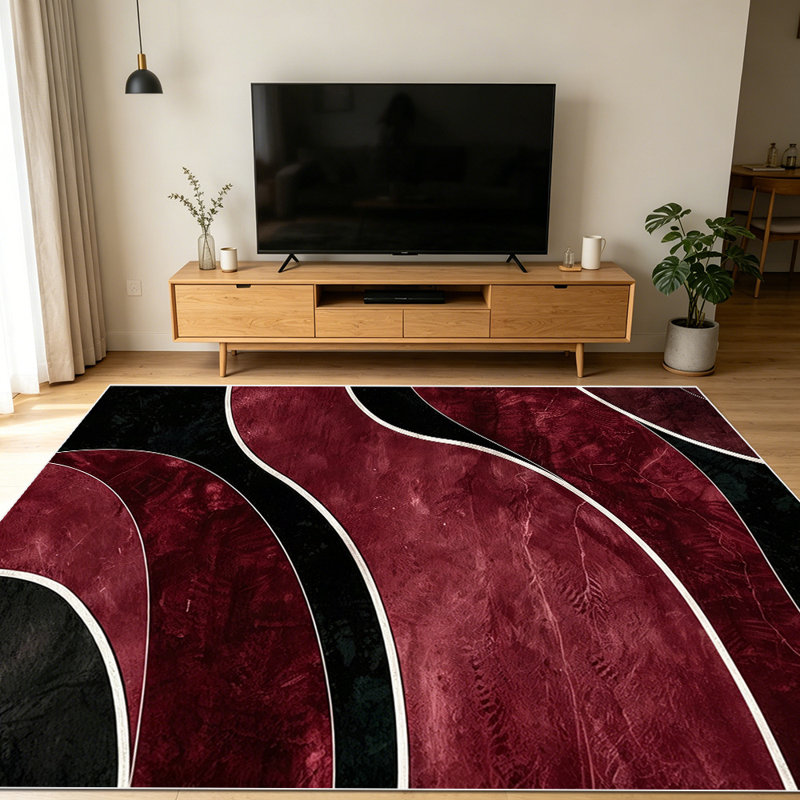 1PC Black & Cream Southwestern Aztec Geometric Pattern area rugs for Living Room, Soft and Comfortable, Suitable for all seasons, easy-to-maintain, machine washable Indoor floor mat, Under Table Farmhouse suitable for dining room, bedroom, entryway.