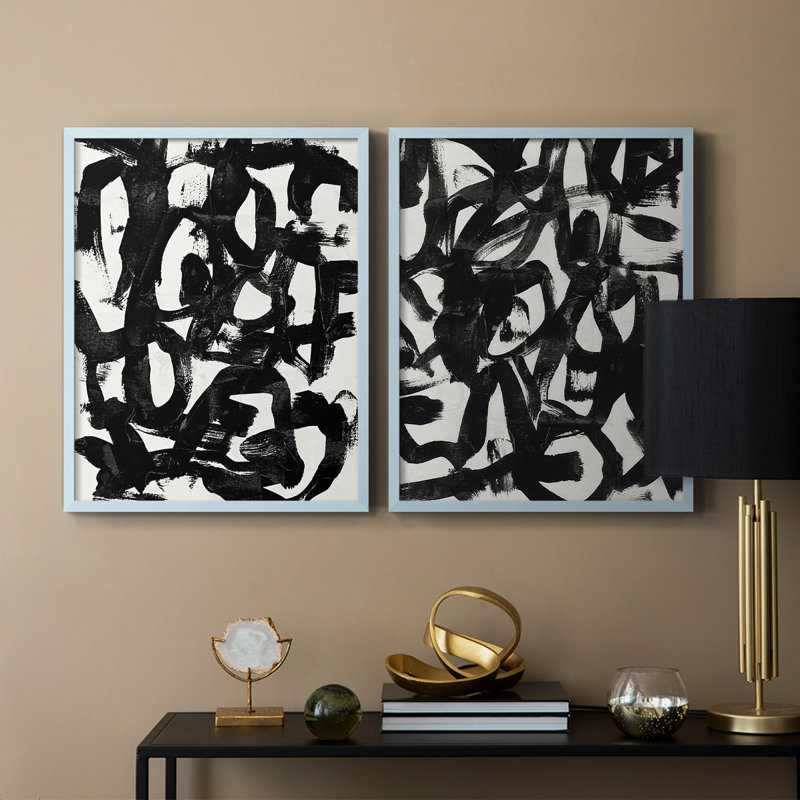 «Graffiti Tangle I», reproduction encadrée de qualité supérieure - prête à être accrochée - aucun clou requis - aucun clou requis