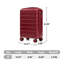 Bagage de cabine rigide en ABS rouge vin de 20 pouces avec roulettes