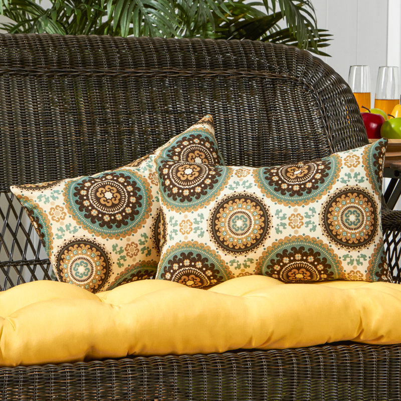 Henrich Indoor/Outdoor Striped Lumbar Pillow, Spray