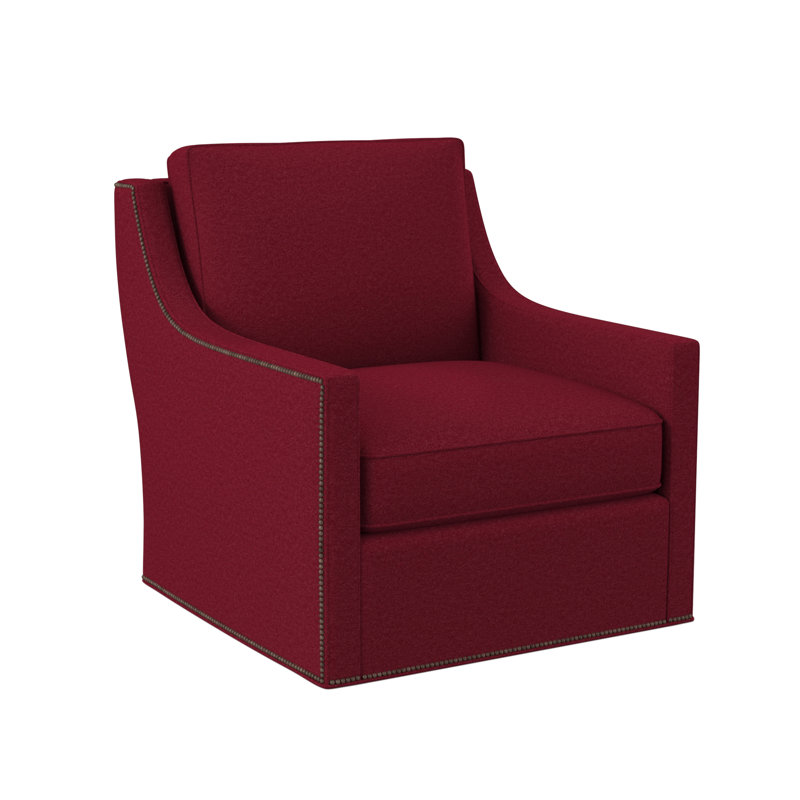 Sonoma Upholstered Swivel Armchair, Weathered Brass Small, Margaret Lipstick Polyester Blend