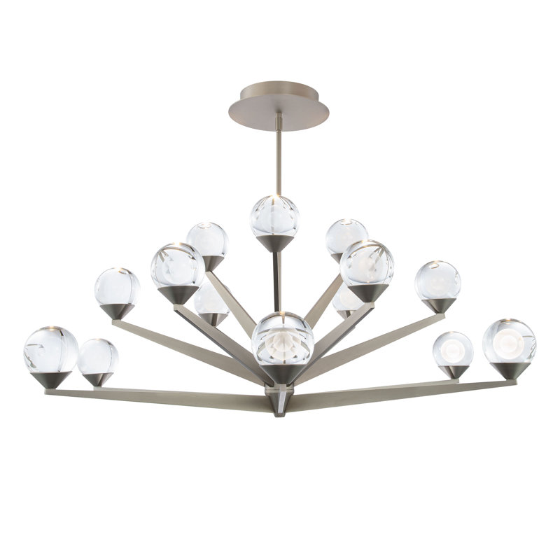Satin Nickel Crystal Sputnik Sphere LED Chandelier