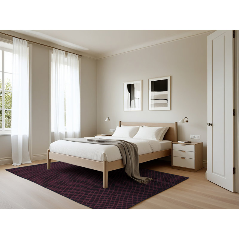 Tapis mauve lavable à la machine, Rectangle 5 pi x 7 pi