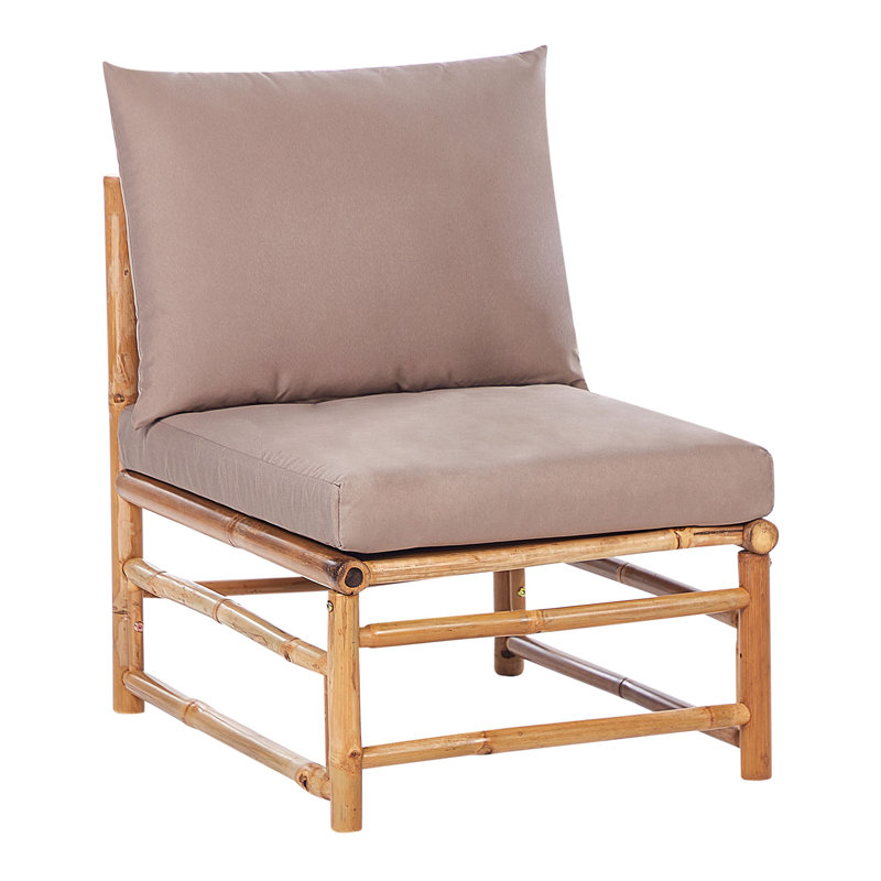CERRETO Wood Outdoor Armless Lounge Chair, Taupe