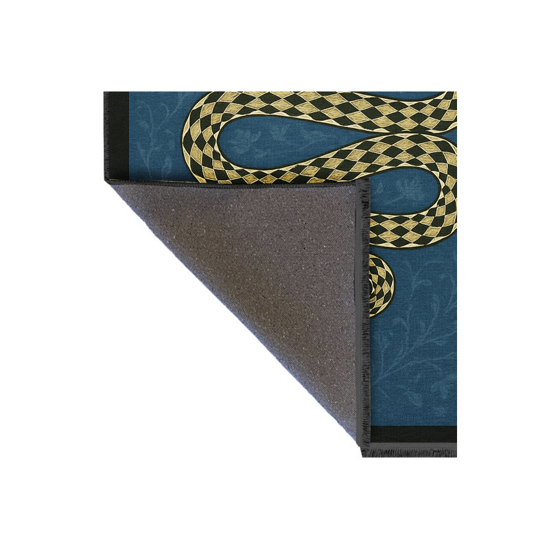 Tapis noir tissé à motif décoratif lavable Mosso, 3'3" x 4'11"