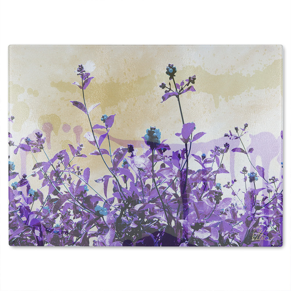 Flowers Glass Chopping Board