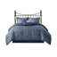 Ensemble de literie en seersucker 7 pièces Modern Navy, en microfibre hypoallergénique